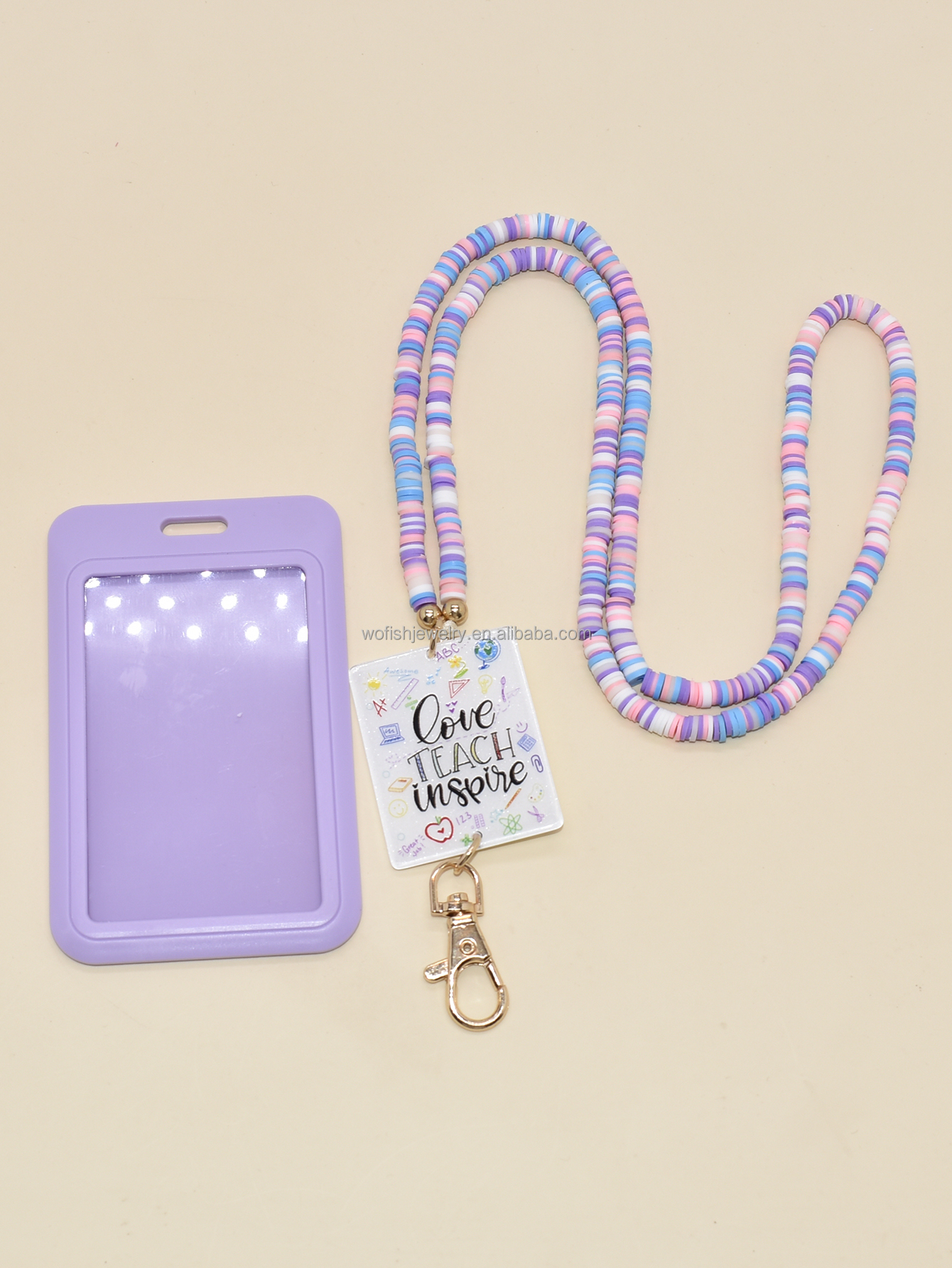 Custom Named Teacher Lanyard Badge Clip Daisy Lanyard Beaded Lanyard Nurse Teacher Gift Image 5
