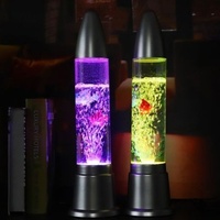 Lampe à bulles en forme de fusée de 50 cm, silencieuse, à LED RGB à changement de couleur automatique, pour décoration intérieure, colonne d'eau, en plastique