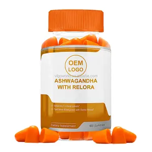 Hữu cơ Ashwagandha Gummies với Rhodiola Rosea và relora tâm trạng tăng cường vitamin 60 gumdrops cho người lớn
