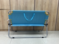 Chaise double pliante en acier haute teneur en carbone à grain de bois, portable, pour camping, plage, pique-nique, jardin, mobilier de loisirs