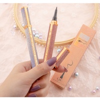 Crayon Eyeliner Gel Pailleté Imperméable, Noir Longue Tenue Anti-Bavures pour Maquillage des Yeux Ailés, Formule Chimique