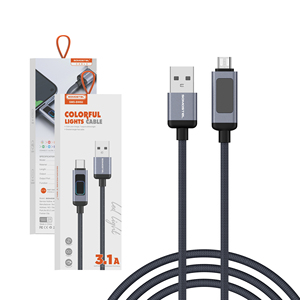 Cable de alimentación Somostel Wholesales de 3.3 pies (1 m) con carga rápida y transferencia de datos de alta velocidad, carcasa de aluminio con LED multicolor Phantom, USB - Product Image 6