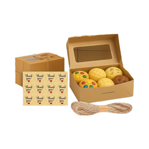 Cajas <span class=keywords><strong>de</strong></span> galletas <span class=keywords><strong>de</strong></span> papel Kraft reciclables al por mayor Cajas <span class=keywords><strong>de</strong></span> Regalo <span class=keywords><strong>de</strong></span> almacenamiento <span class=keywords><strong>de</strong></span> alimentos <span class=keywords><strong>con</strong></span> ventana para azúcar y aperitivos - Product Image 1