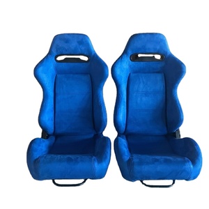 MASSAIT Siège baquet de course sport en PVC 35 avec logo OEM, noir et bleu, avec fixation à double verrouillage pour usage universel - Vente en gros - Product Image 1