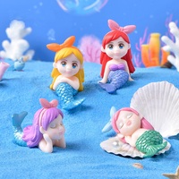 Poupée sirène miniature de dessin animé, micro-paysage, jardinage, décoration de réservoir à poissons, figurine en PVC