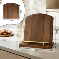 Porte-recettes 2 en 1 avec planche à charcuterie et plateau de service, support rustique en bois pour livre de cuisine avec planche à découper