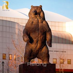 Gran decoración al aire libre Metal Animal salvaje escultura bronce estatua de oso de pie para la venta - Product Image 4