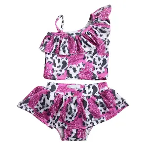 Tùy Chỉnh Đồ Bơi Cho Cô Gái Leopard In Đồ Bơi Thiết Lập Đồ Bơi Đi Biển Trẻ Em Tắm Phù Hợp Với Thiết Kế Mới Cô Gái Bơi Mặc