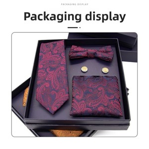 Conjunto de corbata formal de negocios de noche para hombre con lazo de bufanda Accesorio de moda en stock para venta al por mayor - Product Image 4
