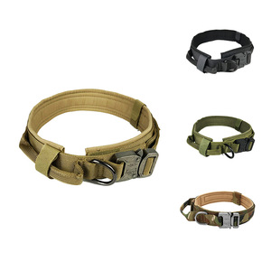 ปลอกคอสุนัขแบบยุทธวิธี ผ้าอ๊อกซ์ฟอร์ด ปรับได้ ปลดเร็ว สีกากี สีดำ สีเขียวทหาร ปลอกคอสัตว์เลี้ยง สำหรับสุนัขขนาดใหญ่ - Product Image 1