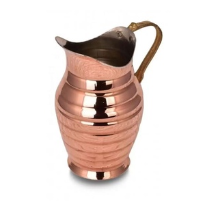 Carafe en tranches de cuivre faites à la main de Style Ottoman pour le Service aux boissons, couleur oxyde de Surahi, aspect Antique de Style traditionnel Antalya - Product Image 6