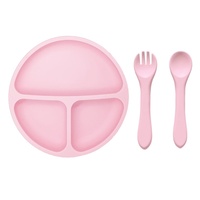 Ensemble de vaisselle et plateau d'alimentation pour bébé en silicone de qualité alimentaire, style minimaliste, avec ventouse, best-seller transfrontalier