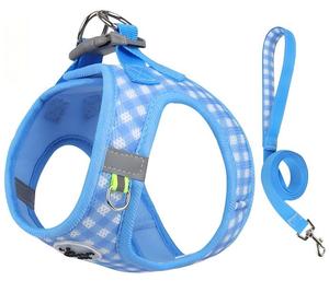 Aanpasbare kleine premium luxe hondenriem en tuigset, gepersonaliseerd, reflecterend, gevoerd, omkeerbaar, Dacron, verstelbare gesp - Product Image 3