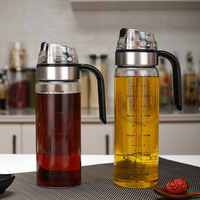 Distributeur d'huile de cuisine de 450ml, bouteille avec bec verseur automatique, distributeur de vinaigre d'huile, de vinaigre 1 pièce