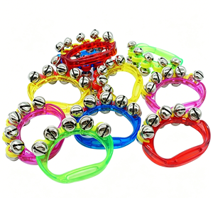 Campana de cuerda de plástico al por mayor, instrumento de percusión Orff, campana de mano, juguete para niños, accesorios de actuación, sonajero infantil - Product Image 1
