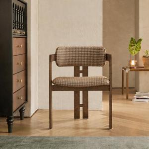Sedia da Pranzo in Legno Massello, Struttura in Noce, Seduta in Paglia, Cuscino in Velluto, Design Moderno di Lusso Nordico per Casa, Hotel, Ristorante - Product Image 2