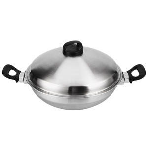 Wok en acier inoxydable 304, 20L, pot de cuisson sans fumée et sans eau, universel pour les cuisinières - Product Image 5