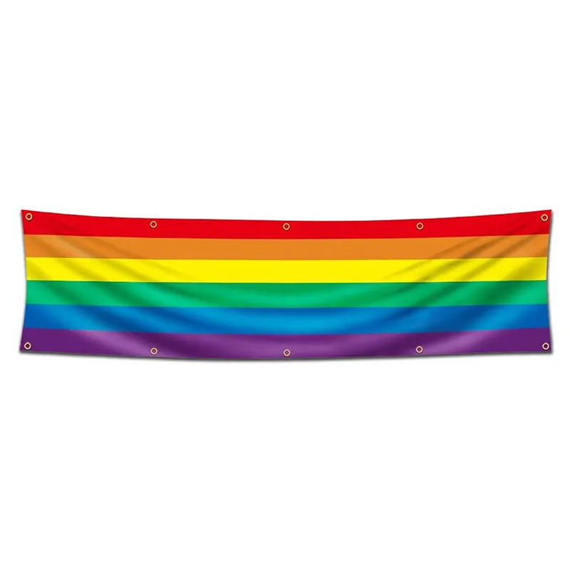 Biểu Ngữ In Chữ Thiết Kế Logo Của Riêng Bạn Biểu Ngữ Tự Hào Cầu Vồng LGBT 2X8 Ft 10 Biểu Ngữ Bằng Đồng Cho Hang Động Nam Phòng Ngoài Trời