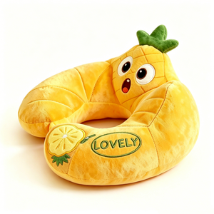 Almohada de Peluche de Piña Personalizada, Almohada Cervical de Fruta Tropical, Almohada de Viaje, Cojín en Forma de U de Piña Adorable - Product Image 5