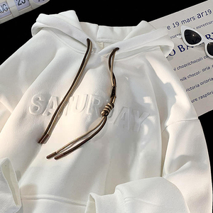 Áo hoodie unisex chất liệu cotton Pháp 100% ngoại cỡ, in 3D, phong cách đường phố, chất dày, áo thun dập nổi - Product Image 5