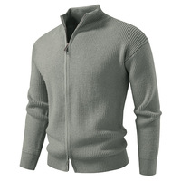 Pull cardigan confortable pour homme, double fermeture éclair, taille plus, tricoté, saison hivernale
