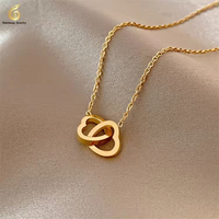 Collier Pendentif Personnalisé en Acier Inoxydable Plaqué Or et Argent, Bijoux Papillon, Lettre, Cœur, Étoile en Zircon Or 18K pour Femme