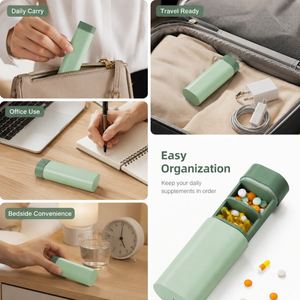 Pastillero de Viaje de Silicona ABS, Impermeable, con Múltiples Compartimentos, Organizador de Medicamentos Portátil, Estuche para Vitaminas OEM - Product Image 3