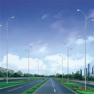 Factory Supply Outdoor 3-15m Galvanized Steel Street Light Pole For Sale