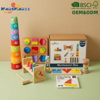 Juego de Juguetes Educativos Montessori de Plástico y Madera para Niños Pequeños, Regalos de Navidad, Educación Temprana, Surtido para Niños de 6 a 24 Meses