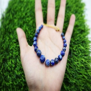 High Quality Classic Style Gold Plated Natural Lapis Lazuli Beaded <b>Adjustable</b> <b>Bracelet</b> for Anniversary Gift Jewelry Making - Product Image 4