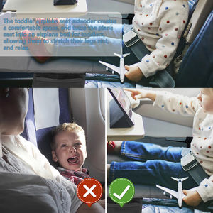 Extensor de asiento de avión para niños, reposapiés, artículos esenciales de viaje, alfombrillas para descansar los pies, cama transpirable para niños y niñas en vuelos - Product Image 3