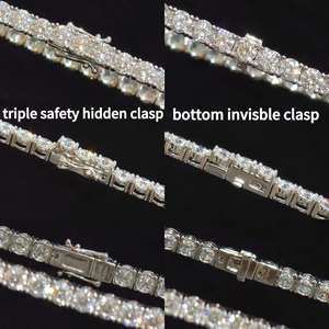 Bracelet tennis en or massif 14 carats, diamant de laboratoire taille brillant, 2,3 mm, quatre griffes, rangée complète de diamants, best-seller tendance - Product Image 3