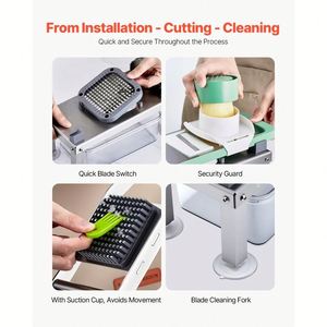 Multi-Functional Manual Stainless Steel <b>Vegetable</b> Food <b>Shredder</b> with 9 Knives for Shredding Cutting Slicing Stripping - Product Image 3