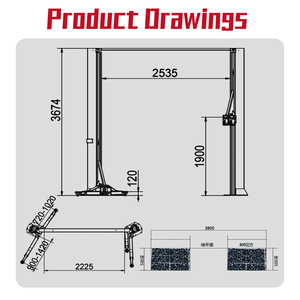 <span class=keywords><strong>Elevador</strong></span> de <span class=keywords><strong>Dos</strong></span> Postes Hidráulico Doble de 5000 kg para Garaje, <span class=keywords><strong>Elevador</strong></span> de Autos de 2 Postes con Capacidad de 5T, <span class=keywords><strong>Elevador</strong></span> de Pórtico Asimétrico - Product Image 4