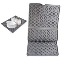 Jieyu tapis de séchage en silicone de grande taille de qualité supérieure tapis de table pliable et étanche napperon en caoutchouc de séchage pour table à manger
