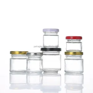 Nieuwe Bruiloft Gunsten Mini 25G 35G 50G Cilinder Vogelnestfles Jam Voedsel Opslag Glazen Container Honing Glazen Pot Met Metalen Deksel