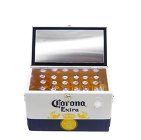 Glacière rétro vintage 20L avec couvercle métallique, couleurs personnalisées, étanche, isotherme, pour bière et boissons, comme cadeau promotionnel