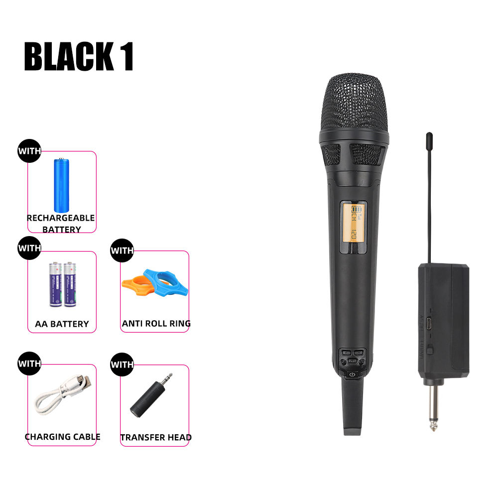 ไมโครโฟนสีดำลากทีละตัว