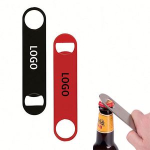 Abridor de Botellas de Acero Inoxidable Plano y Portátil con Logotipo Personalizado para Promociones de Cervecerías - Product Image 1