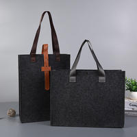 Sac fourre-tout en feutre réutilisable personnalisé, style professionnel, avec poignée en cuir, directement de l'usine