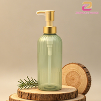 Flacon pompe transparent unique en PET pour lotion, cosmétique, shampoing, savon liquide, désinfectant pour les mains, 300 ml, avec finition électrolytique