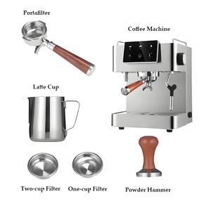 Professional 15Bar Stainless Steel Semi-Automatic Italian Espresso <strong>Coffee</strong> <strong>Machine</strong> Smart <strong>Touchscreen</strong> for Hotels Hot Water System - Product Image 2