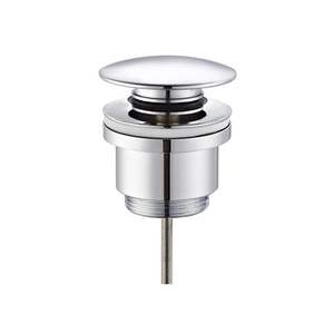 Válvula clic-clac cromada con tornillo, ideal para grifos y desagües en aplicaciones sanitarias y de fontanería. - Product Image 1