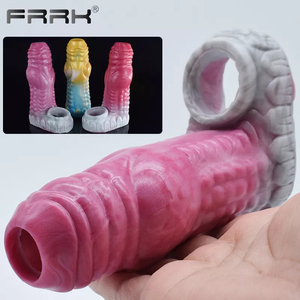 FRRK Big Knot Dog Dildo Pene Vaina Silicona Fantasía Cock Sleeve Extender Penise Ampliación Adultos Juguetes sexuales masculinos para <span class=keywords><strong>hombres</strong></span> - Product Image 5