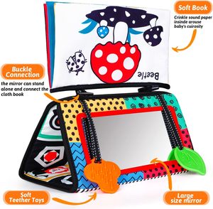 Espejo para Bebés con Mordedor, Juguetes de Espejo para Bebés, Juguetes Sensoriales Montessori, Libro de Tela Interactivo, Juguetes de Espejo para Recién Nacidos - Product Image 5