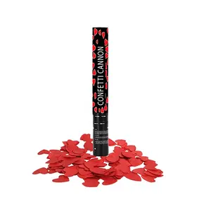 60cm Heart confetti cannon party popper for party with red hearts confetti
