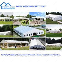 Tente de réception blanche sur mesure 10x20 15x20 15x30 20x30, tente de mariage, tente de fête, structure en alliage d'aluminium, grande tente extérieure pour événements