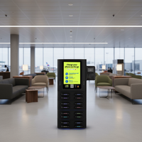 WESHARE Station de recharge mobile commerciale à 16 emplacements avec lecteur de carte, distributeur automatique de batteries externes pour location