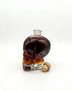 सबसे ज्यादा बिकने वाली खोपड़ी के आकार के फैंसी कॉर्क फ्रॉस्ट उत्कीर्णन विकल्प शराब ग्लास की बोतल 700 मिलीलीटर 750 मिलीलीटर 1000 पारदर्शी व्हिस्की - Product Image 3