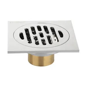 Square Shower Brass Tile Insert Floor Drain 100*100MM Outlet For Australia Floor Grate With Watermark